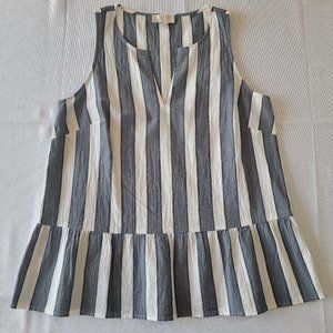 Loft Outlet, Blue and White Stripe Tank, Size Small Petite